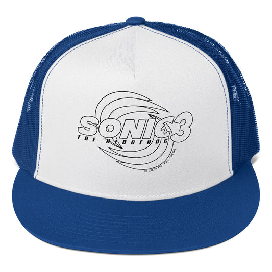 Sonic the Hedgehog 3 Logo Trucker Hat-0