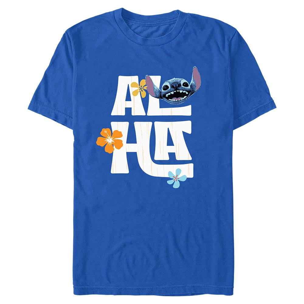 Lilo & Stitch Aloha Flowers T-shirt Royal