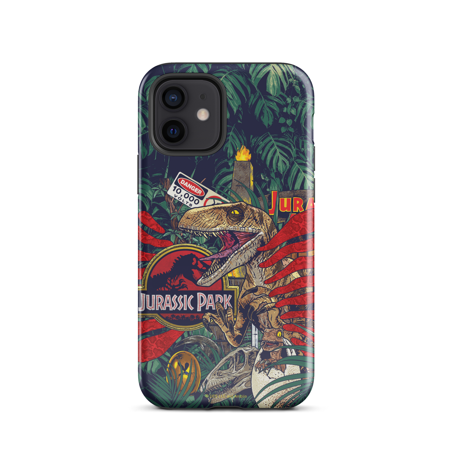 Jurassic Park Jungle Collage Tough Phone Case - iPhone iPhone 12