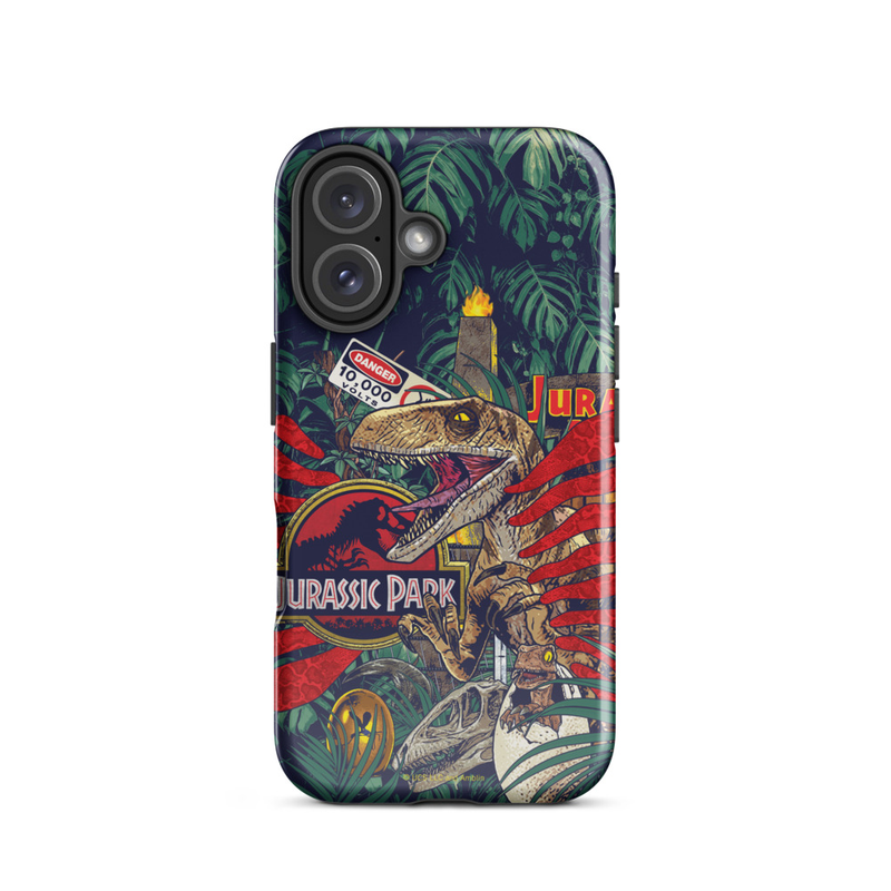 Jurassic Park Jungle Collage Tough Phone Case - iPhone iPhone 16