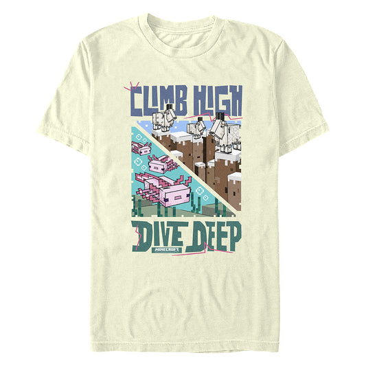 A Minecraft Movie Climb High Dive Deep Adult T-Shirt-0