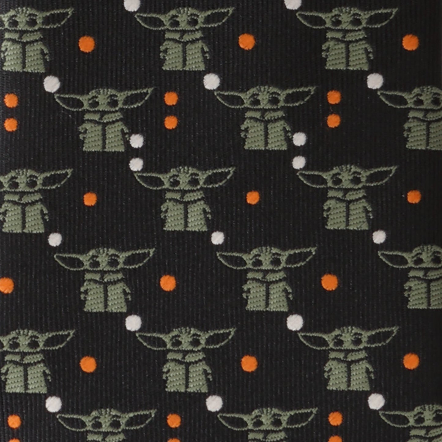 Star Wars The Mandalorian Grogu Black & Orange Dotted Tie