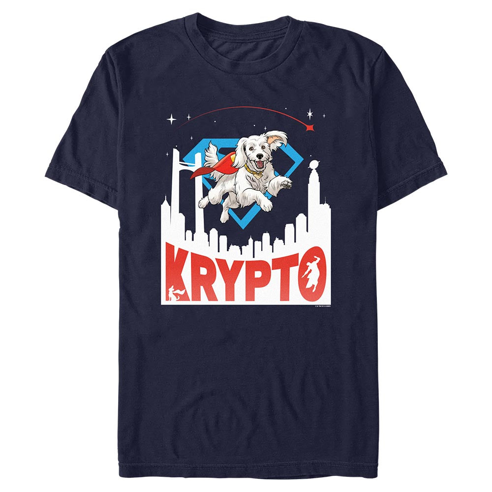 SUPERMAN (2025) Movie Krypto In The City T-shirt Navy