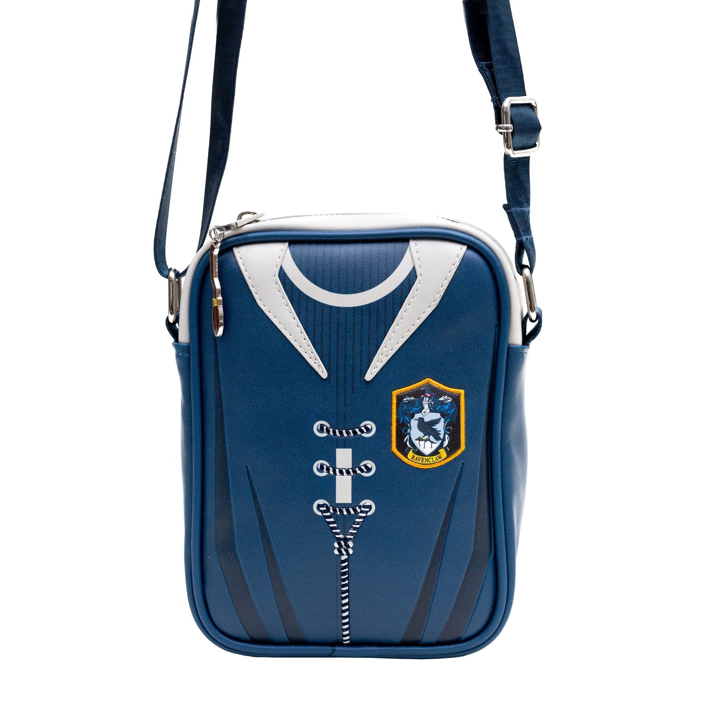 Detail shot of the printed Ravenclaw Quidditch uniform artwork
