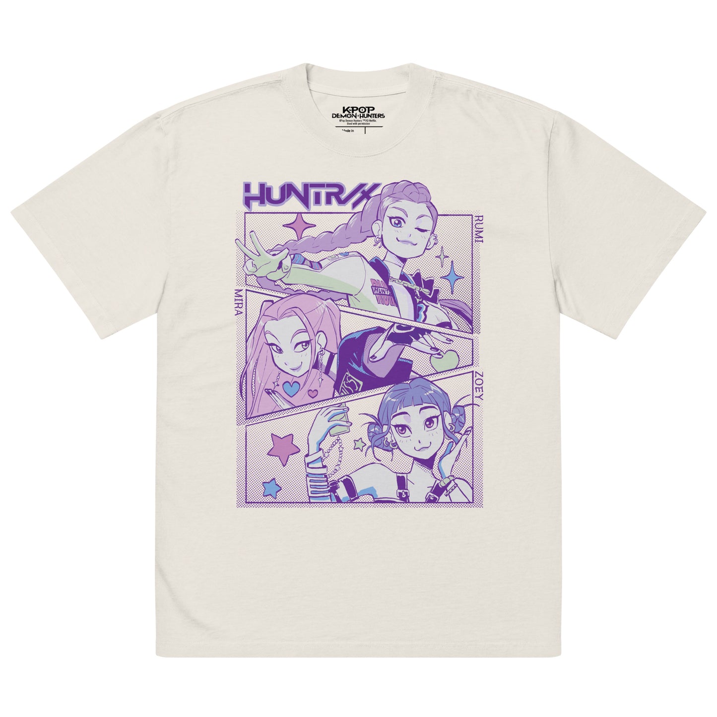KPop Demon Hunters HUNTR/X Oversized Faded T-Shirt