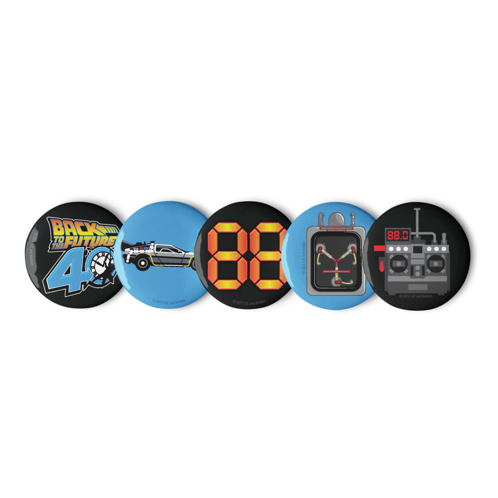 Back to the Future Icons Pin Set White