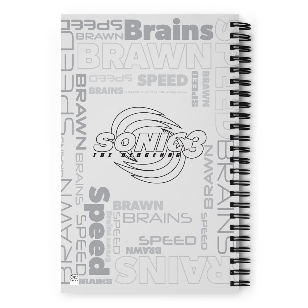 Sonic the Hedgehog 3 Brains, Brawn, Speed Spiral Notebook