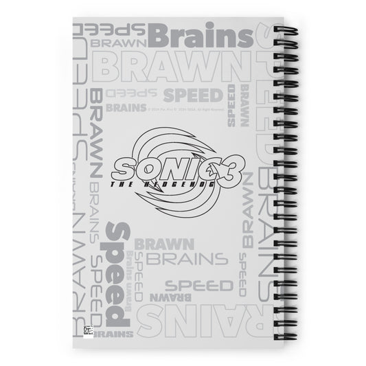 Sonic the Hedgehog 3 Brains, Brawn, Speed Spiral Notebook-1