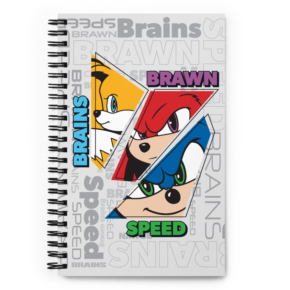 Sonic the Hedgehog 3 Brains, Brawn, Speed Spiral Notebook