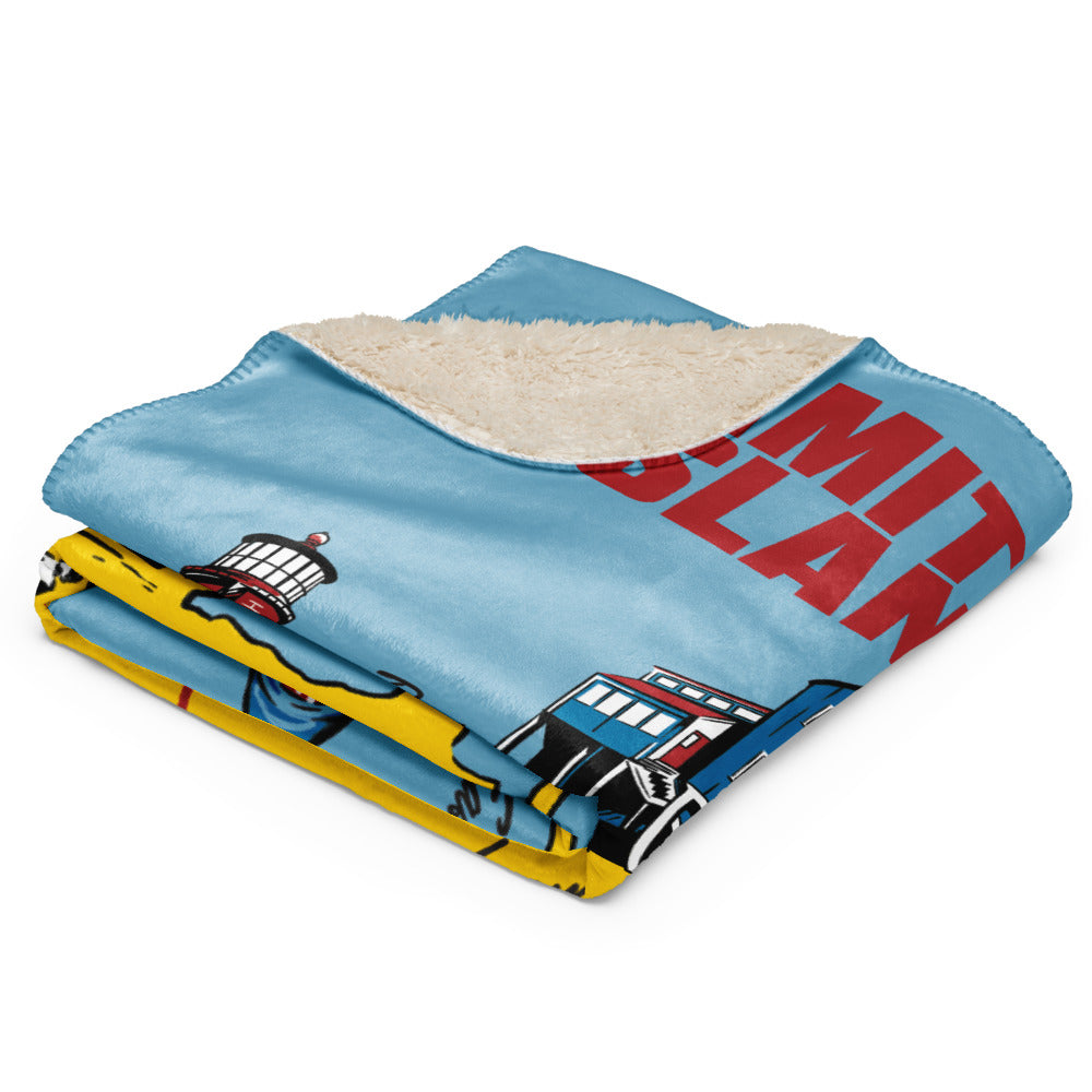 Jaws 50th Anniversary Amity Island Sherpa Blanket