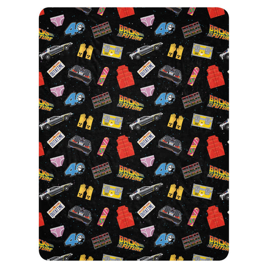 Back to the Future Icons Sherpa Blanket 60 in x 80 in-0