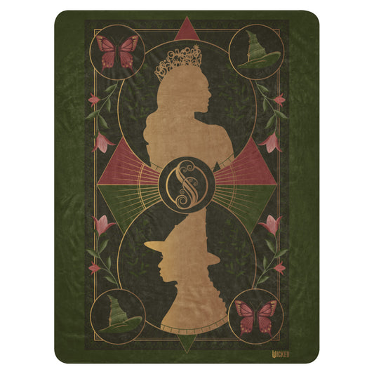 Wicked Enchanted Elements Elphaba & Glinda Sherpa Blanket 60 in x 80 in-0