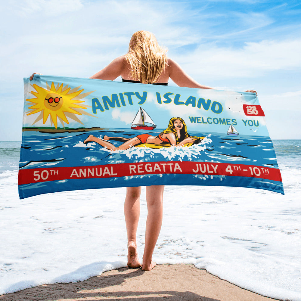 Jaws 50th Anniversary Amity Island Beach Towel