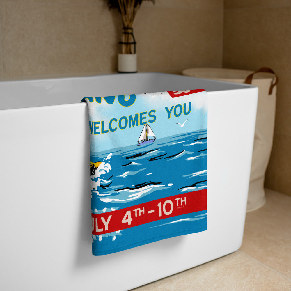 Jaws 50th Anniversary Amity Island Beach Towel