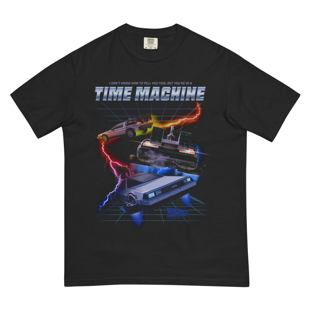 Back to the Future Time Machine Comfort Colors T-Shirt Black