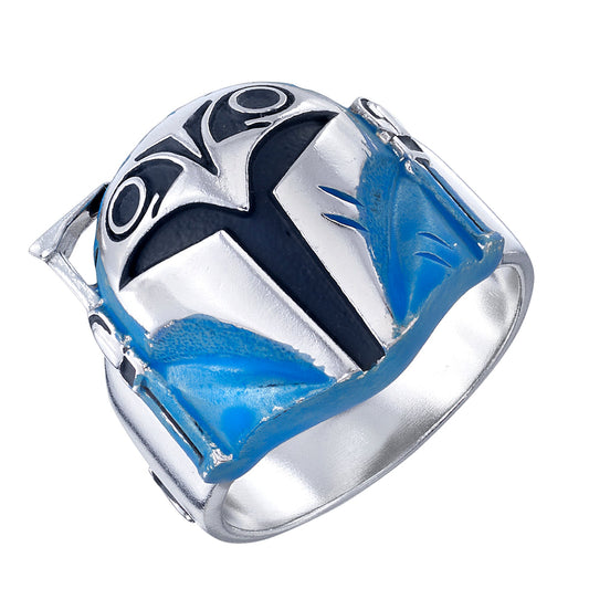 Star Wars x RockLove Bo-Katan Helmet Ring in sterling silver.-1