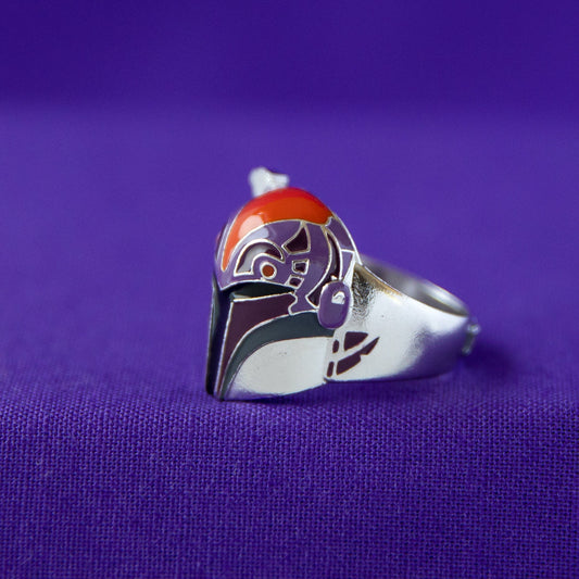 Star Wars x RockLove Sabine Wren Helmet Ring in antiqued sterling silver.-6