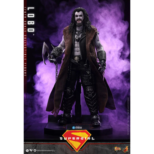 Supergirl Movie Lobo Sixth Scale Figure in a menacing pose with hook and chain-0