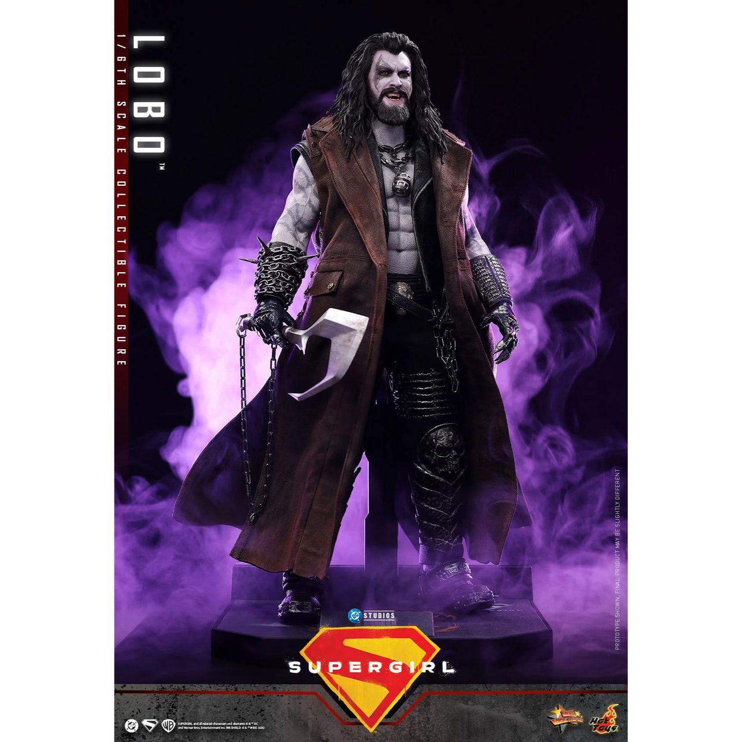 Lobo figure standing with detailed leather-like vest and tactical trousers