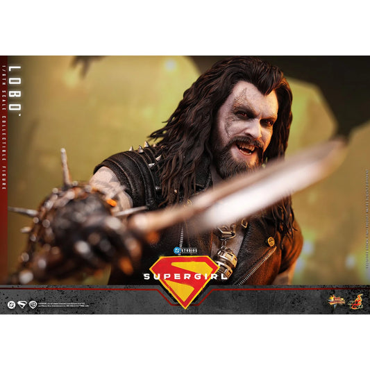 Supergirl Movie Lobo Sixth Scale Figure in a menacing pose with hook and chain-4