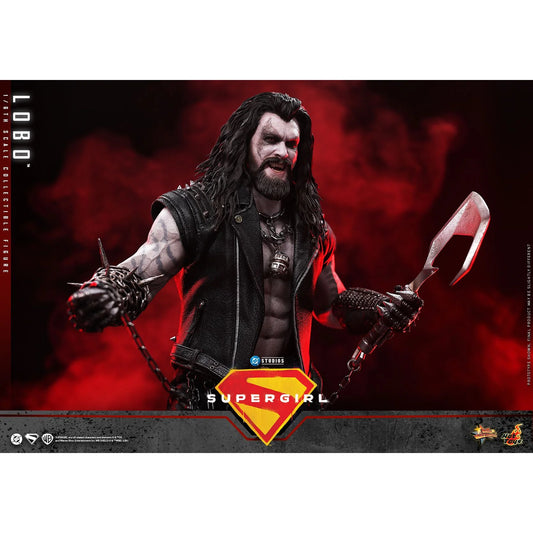 Supergirl Movie Lobo Sixth Scale Figure in a menacing pose with hook and chain-6