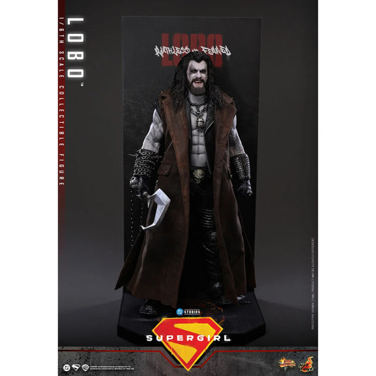 Supergirl Movie Lobo Sixth Scale Figure in a menacing pose with hook and chain-12