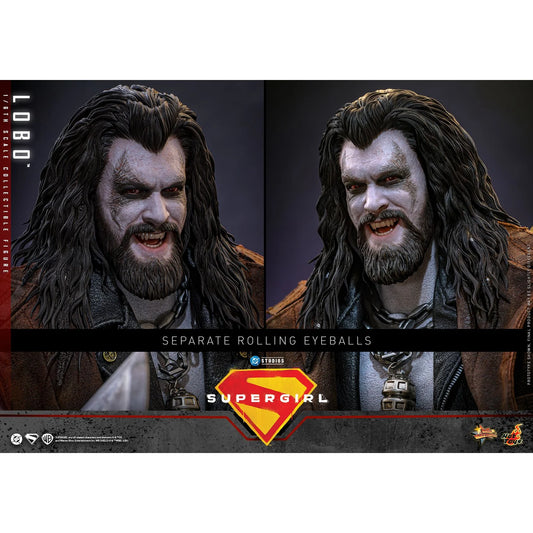 Supergirl Movie Lobo Sixth Scale Figure in a menacing pose with hook and chain-22