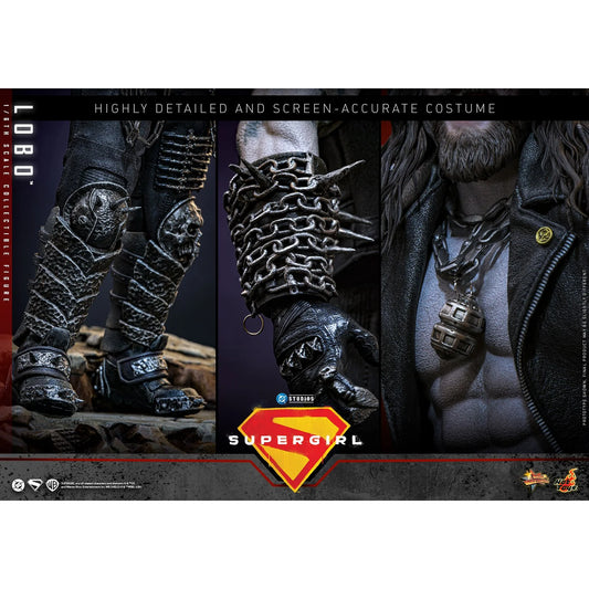 Supergirl Movie Lobo Sixth Scale Figure in a menacing pose with hook and chain-23