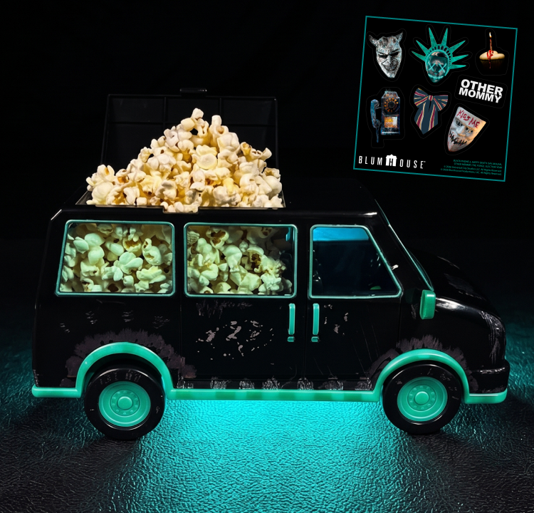 <p>Exclusive Blumhouse Van Popcorn Bucket&nbsp;</p>