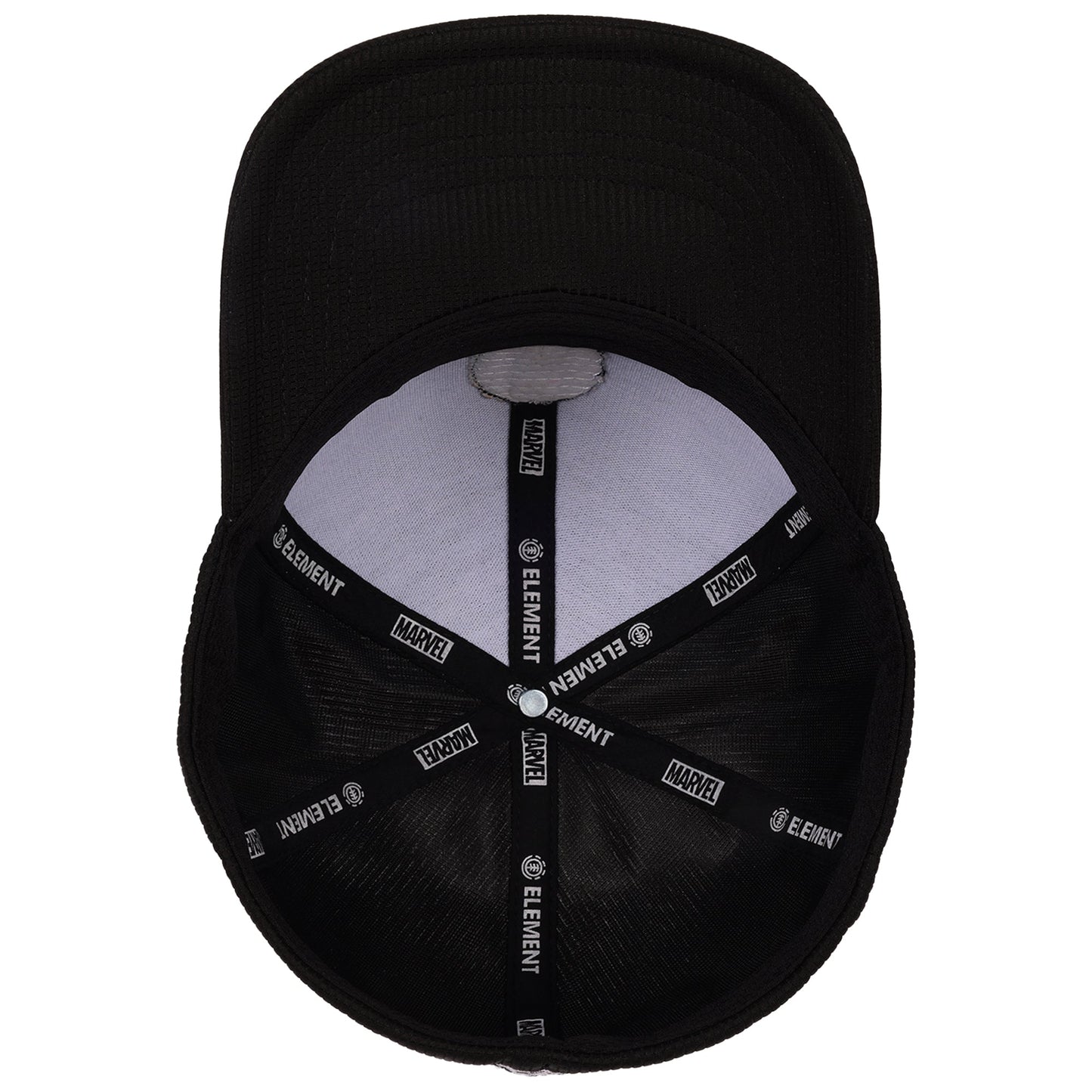 Full view of the Marvel collaboration hat with tags.