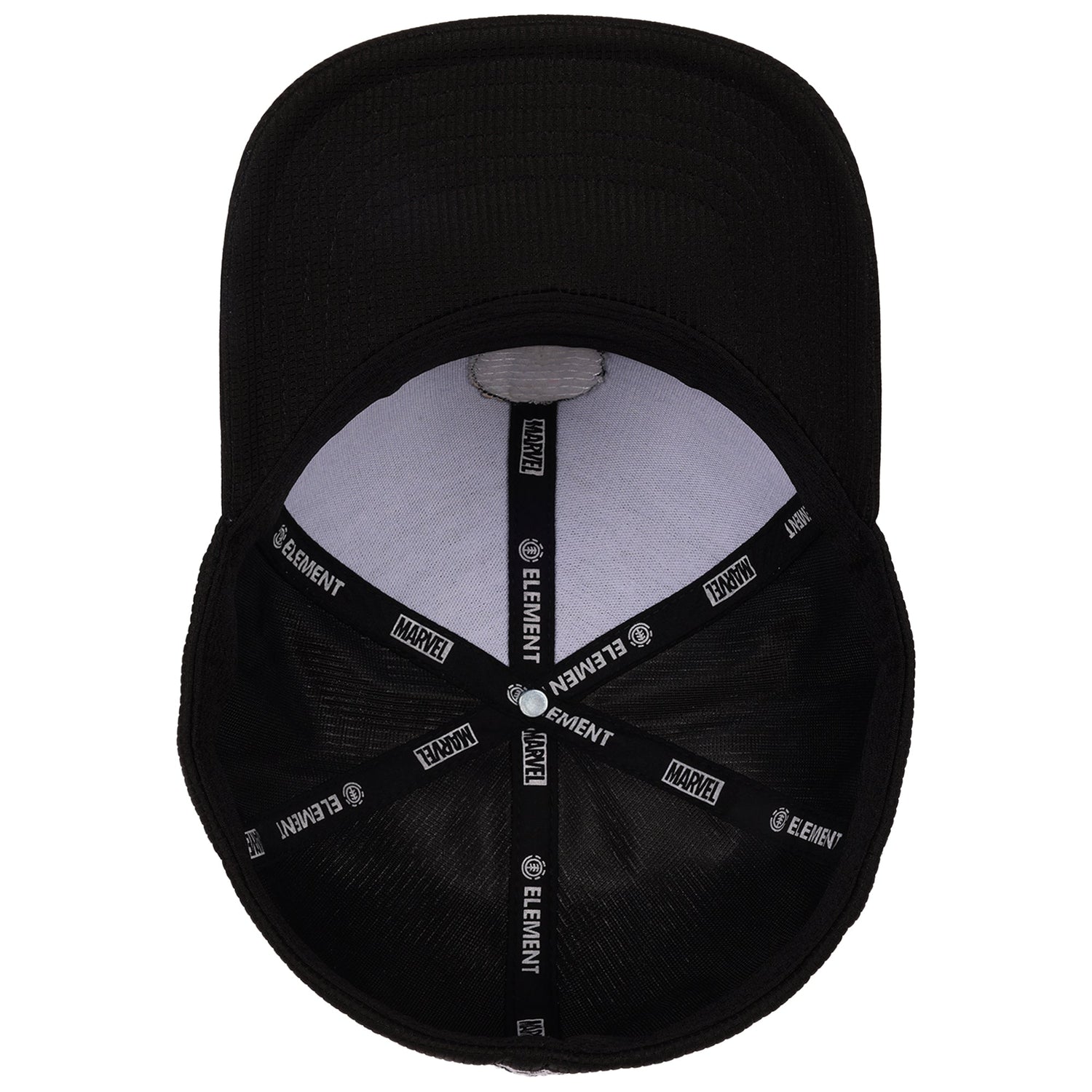 Full view of the Marvel collaboration hat with tags.