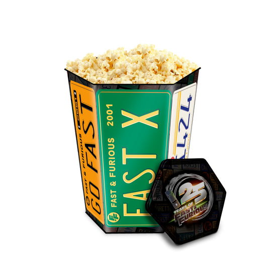 Fast & Furious Anniversary Hexagon Popcorn Bucket Tin with Lid-1-4