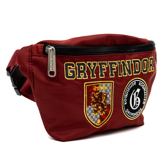 Harry Potter x Buckle-Down Gryffindor Patches Fanny Pack Front View-1