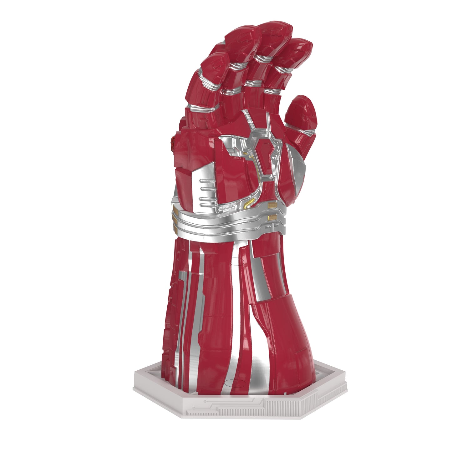 Back view of the molded plastic gauntlet detailing the arm plating and texture