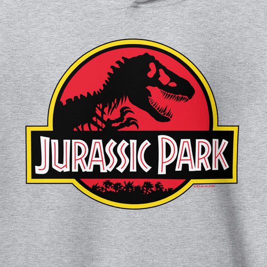 Jurassic Park Logo Unisex Hoodie Grey-1