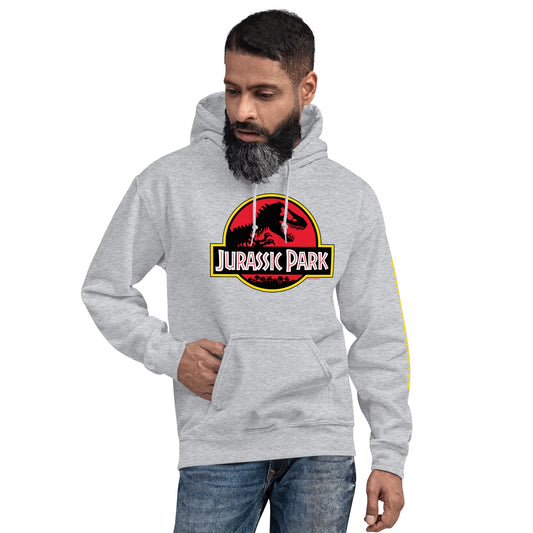 Jurassic Park Logo Unisex Hoodie Grey-3