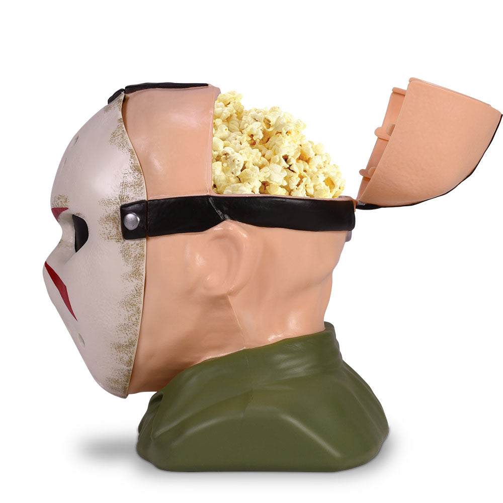 Interior view of the 85 oz capacity compartment inside the Jason head popcorn bucket