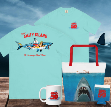 <p>Shop the Jaws Anniversary Exclusive Tee!</p>