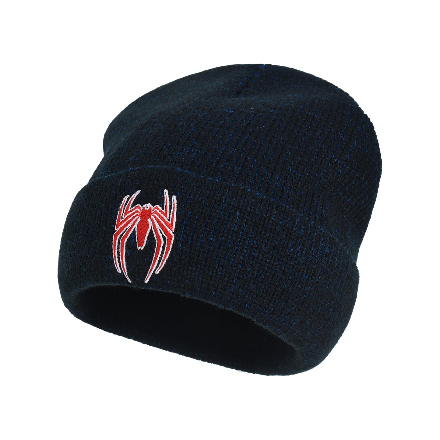 Full view of the Spider-Man Brand New Day themed knit hat