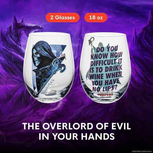 Masters of the Universe Skeletor Stemless Wine Glass front view-1