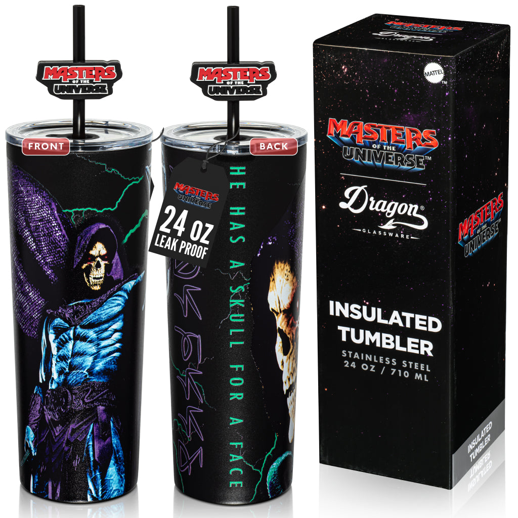 Masters of the Universe Skeletor Tumbler by Dragon Glassware front view