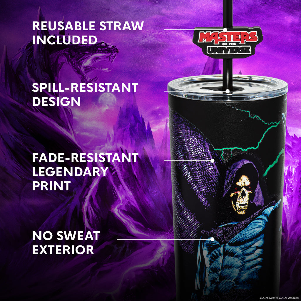 Masters of the Universe insulated water bottle Skeletor design