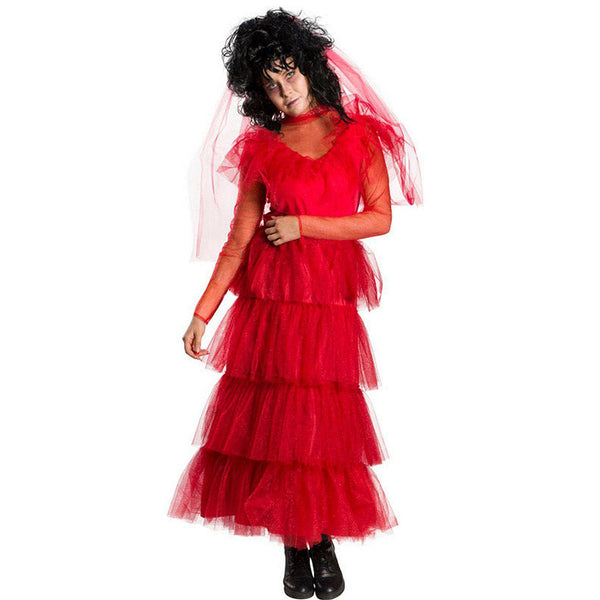 lady juice dresses Beetlejuice Lydia's Dress L Fairy Princess Stage Party neck Short sleeves Pullover statement wear Chest Size:58