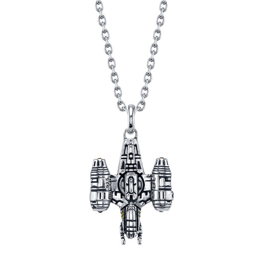 Star Wars x RockLove Razor Crest Sterling Silver Necklace front view-0