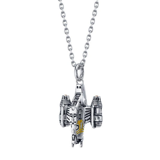 Star Wars x RockLove Razor Crest Sterling Silver Necklace front view-2