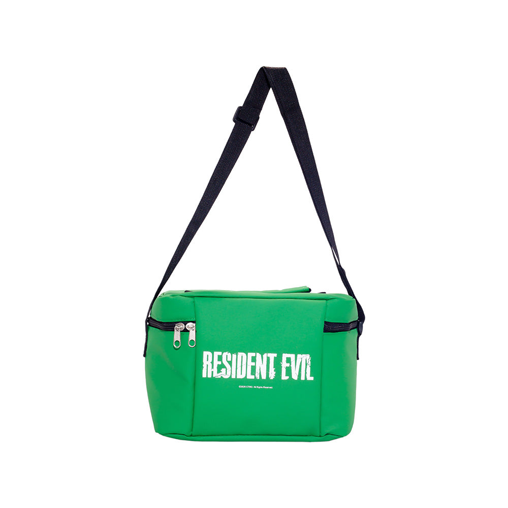 Angle view of the insulated tactical popcorn bucket highlighting its rectangular shape and durable material