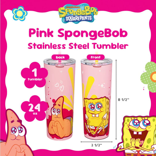 SpongeBob SquarePants Pink Tumbler - 24 oz-1