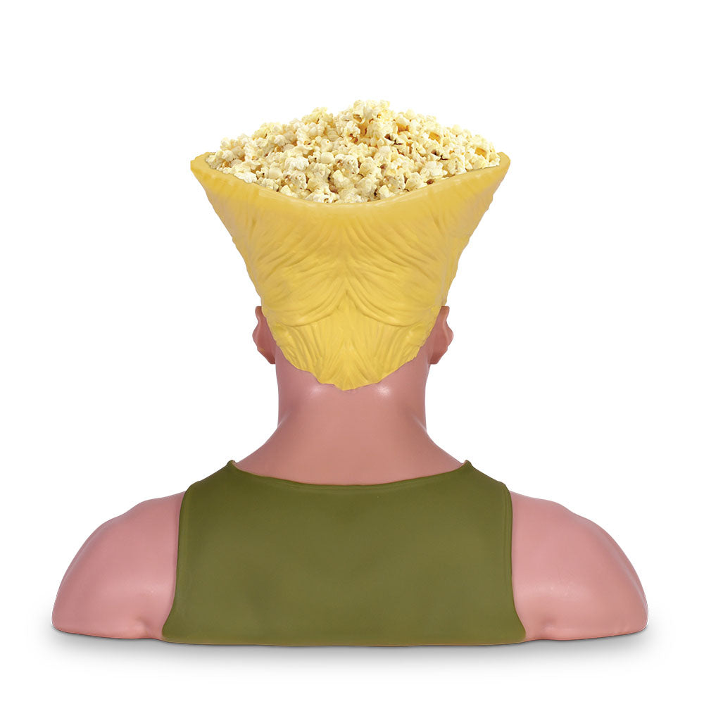 Side profile of the 160 oz Guile bust container showing the depth and sculpting of the character design