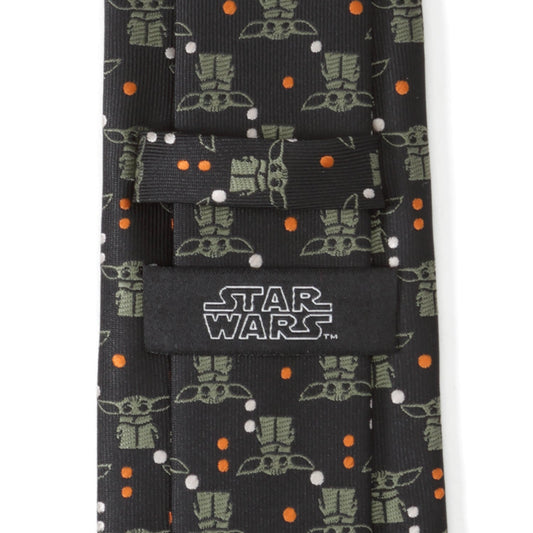 Star Wars Grogu Black and Orange Dotted Tie-3