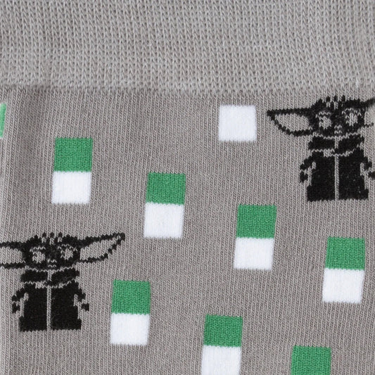 Star Wars Mandalorian and Grogu grey dress socks and matching metal lapel pin gift set-2